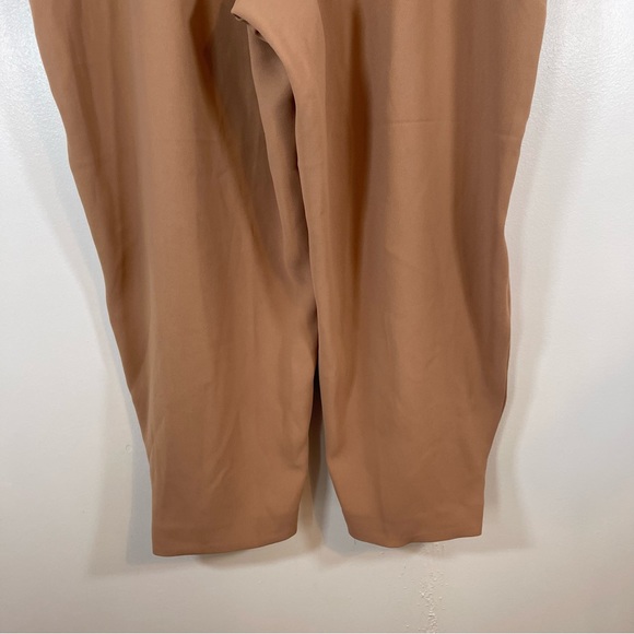 NEW Express XL Camel Khaki High Rise Pull On Ankle Pleated Flowy Dress Pants - Picture 12 of 13